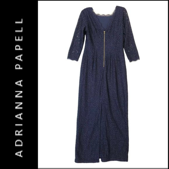 Adrianna Papell Dresses & Skirts - Adrianna Papell Woman Lace Long Sleeve Gown Dress